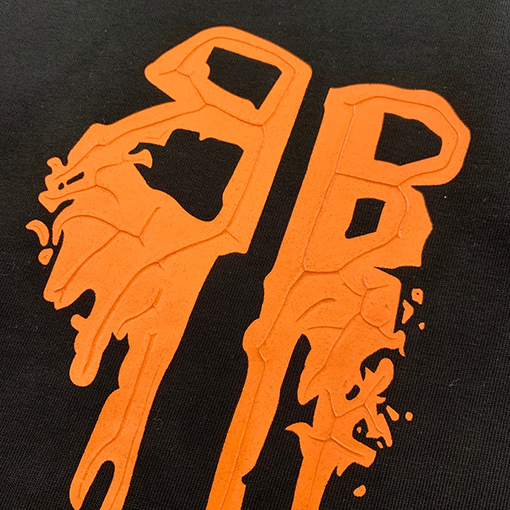 バレンシアガ 新しいオレンジ色のロゴ発泡前後に印刷された涙の鬼符半袖Tシャツ