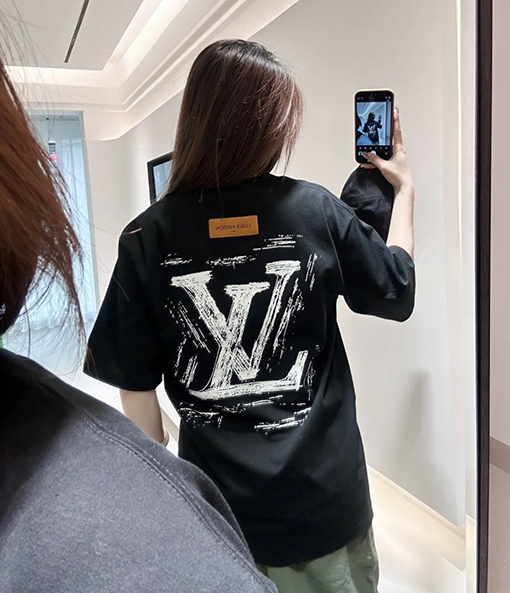 ルイヴィトン アルファベットの落書きプリント半袖Tシャツ