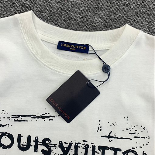 ルイヴィトン アルファベットの落書きプリント半袖Tシャツ