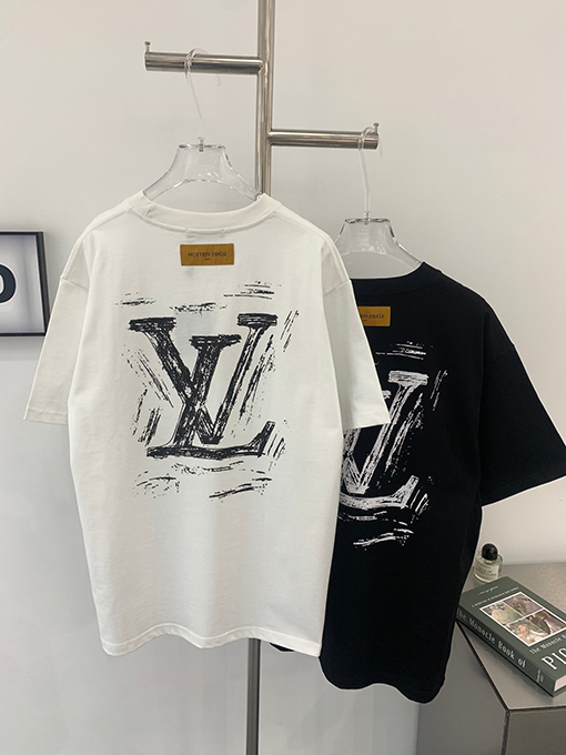 ルイヴィトン アルファベットの落書きプリント半袖Tシャツ