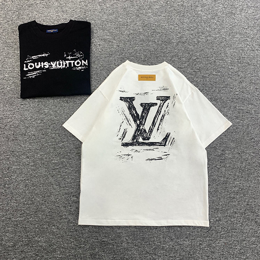 ルイヴィトン  アルファベットの落書きプリント半袖Tシャツ