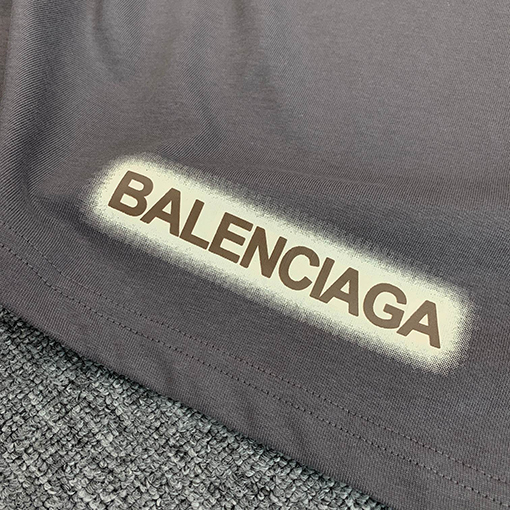バレンシアガスーパーコピー  ダブルBロック前後プリント半袖Tシャツ