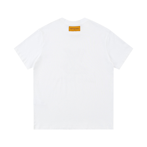ルイヴィトンスーパーコピー 新しいファッションプリントロゴラウンドネック半袖Tシャツ