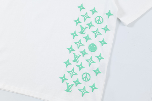 ルイヴィトンスーパーコピー 新しいファッションプリントロゴラウンドネック半袖Tシャツ