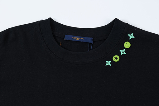 ルイヴィトンスーパーコピー 新しいファッションプリントロゴラウンドネック半袖Tシャツ