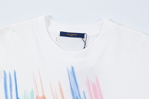 ルイヴィトン  新しいファッションプリントロゴラウンドネック半袖Tシャツ