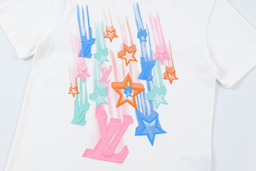 ルイヴィトン  新しいファッションプリントロゴラウンドネック半袖Tシャツ