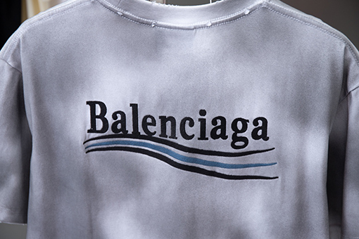 バレンシアガ  新しいクラシックコーラアルファベットロゴパターン刺繍半袖Tシャツ