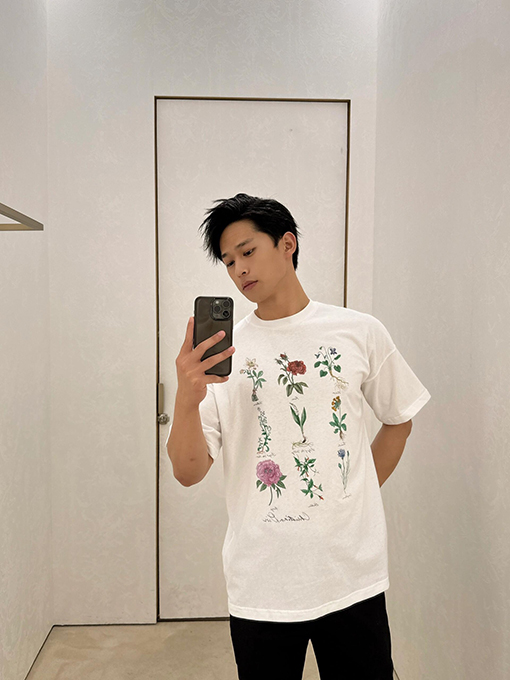 ディオール 植物ロゴ標本プリント半袖Tシャツ