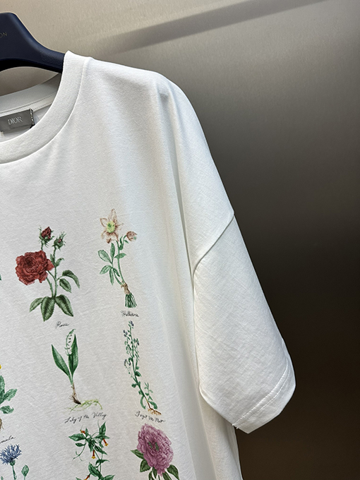ディオール 植物ロゴ標本プリント半袖Tシャツ