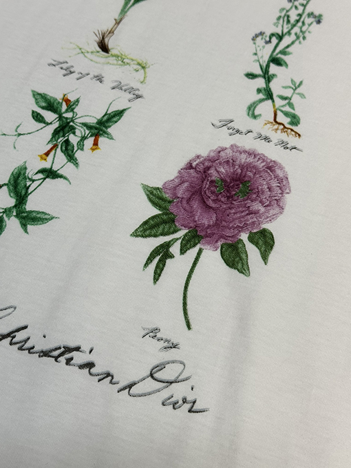 ディオール 植物ロゴ標本プリント半袖Tシャツ