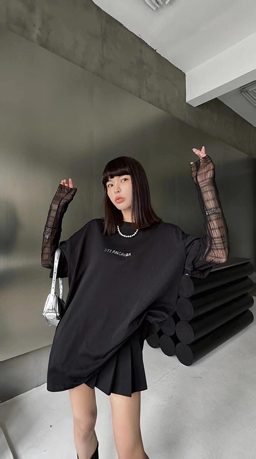 バレンシアガ   文字ホットドリル半袖Tシャツ