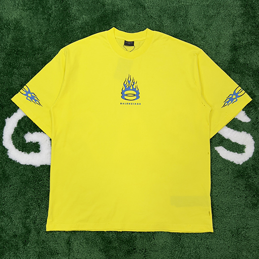バレンシアガ 炎のダブルリング半袖Tシャツ