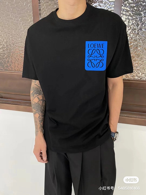 ロエベ ポケット刺繍柄クルーネック半袖Tシャツ