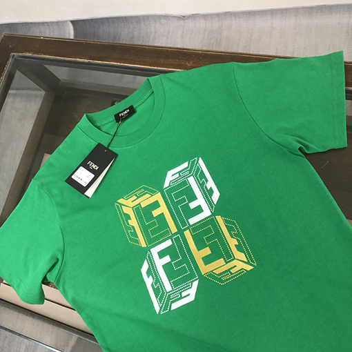 フェンディコピー  刺繍ロゴデザイン半袖Tシャツ