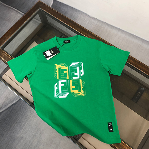 フェンディコピー  刺繍ロゴデザイン半袖Tシャツ