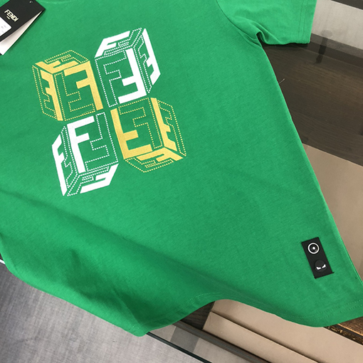 フェンディコピー  刺繍ロゴデザイン半袖Tシャツ