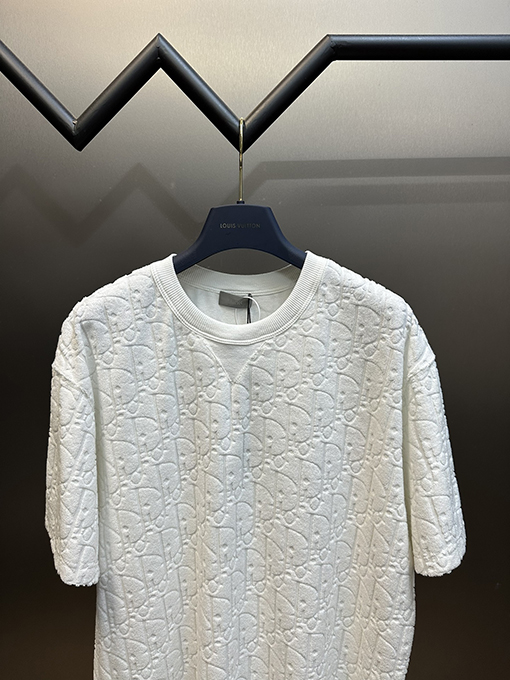 ディオール フルプリントのアルファベットタオル半袖Tシャツ