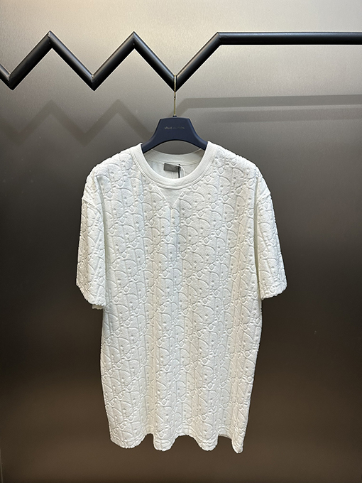 ディオール フルプリントのアルファベットタオル半袖Tシャツ