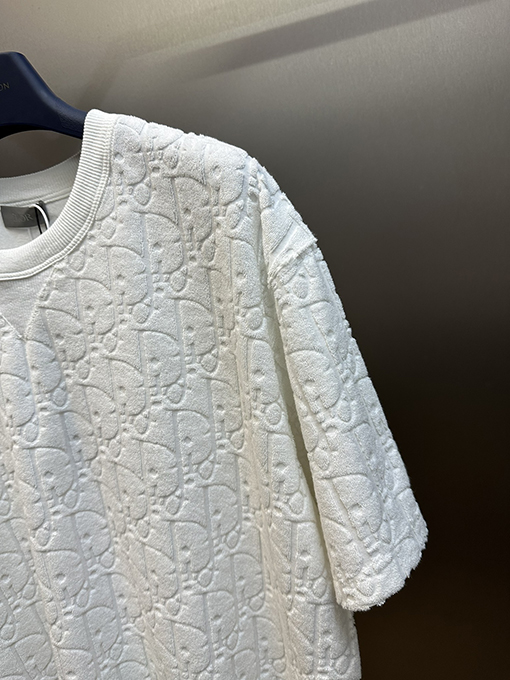 ディオール フルプリントのアルファベットタオル半袖Tシャツ