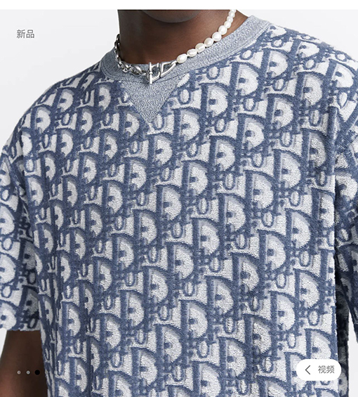 ディオールスーパーコピー タオル刺繍平織りニット生地半袖Tシャツ