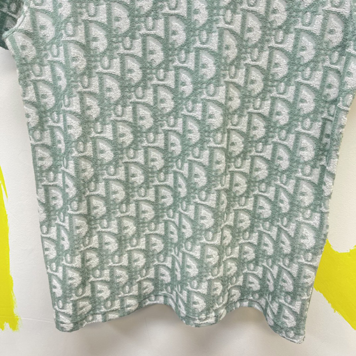 ディオールスーパーコピー タオル刺繍平織りニット生地半袖Tシャツ