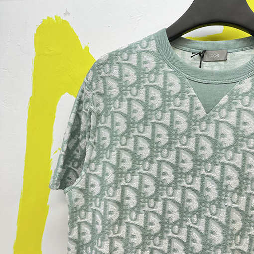 ディオールスーパーコピー タオル刺繍平織りニット生地半袖Tシャツ
