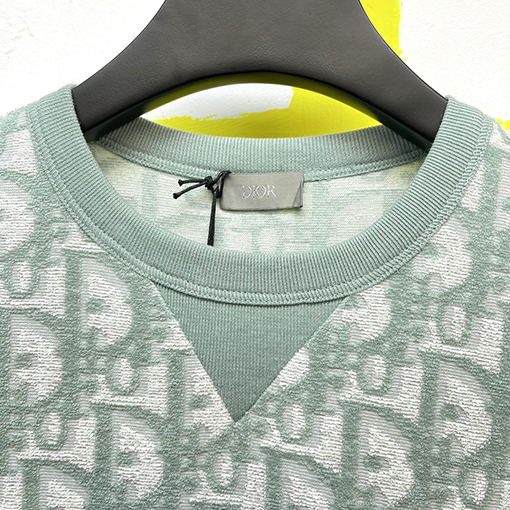 ディオールスーパーコピー タオル刺繍平織りニット生地半袖Tシャツ