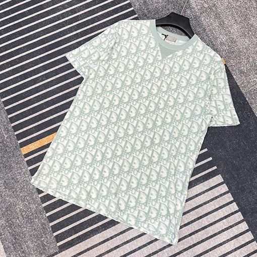 ディオールスーパーコピー タオル刺繍平織りニット生地半袖Tシャツ