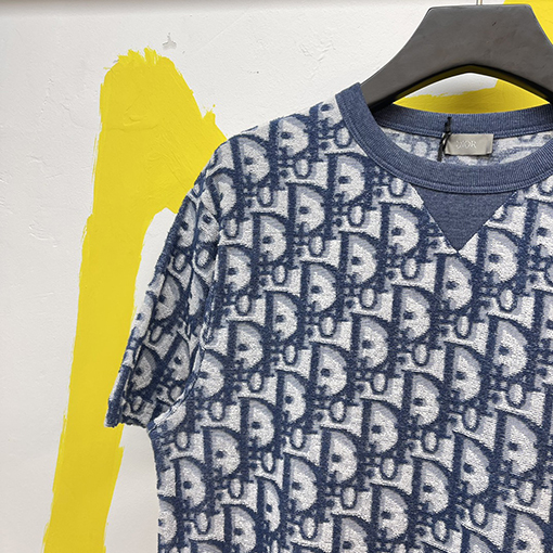 ディオールスーパーコピー タオル刺繍平織りニット生地半袖Tシャツ
