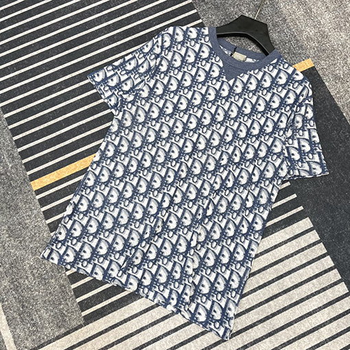 ディオールスーパーコピー タオル刺繍平織りニット生地半袖Tシャツ