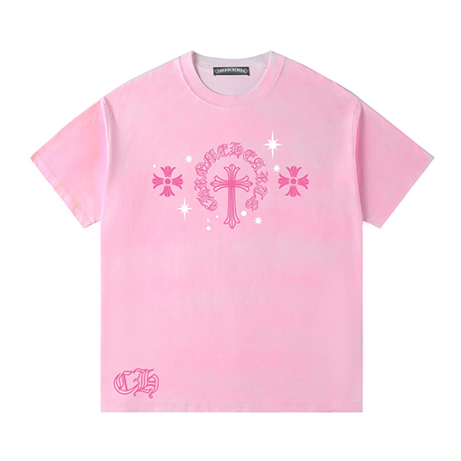クロムハーツ 新しいウォッシュファッションラウンドネック半袖Tシャツ
