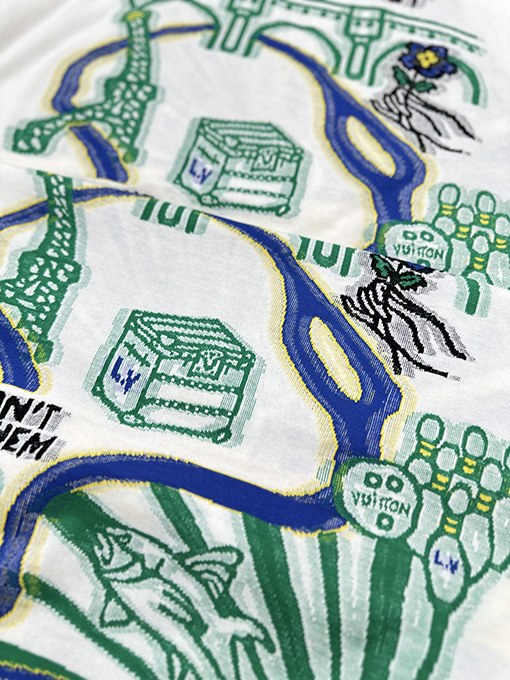 ルイヴィトン 新しいピクセルレンダリング融合ジャカード半袖Tシャツ
