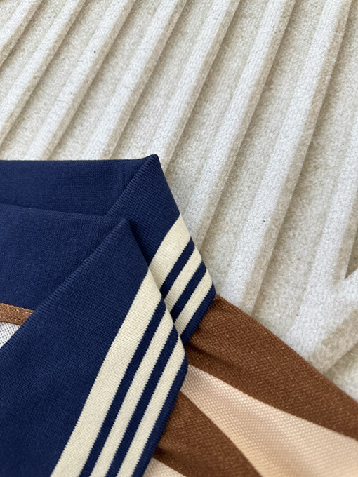 ロエベコピー  夏のリゾートコレクションクラシックストライプ刺繍ニットポロシャツ