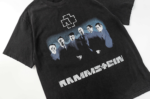 バレンシアガ 白インク直噴デジタルプリント磨耗技術半袖Tシャツ