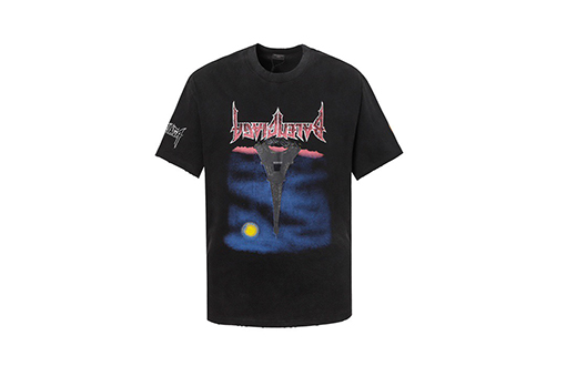 バレンシアガ 新しい鉄塔すり減ったインクジェット落書きプリント半袖Tシャツ