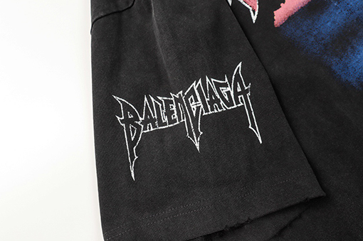 バレンシアガ 新しい鉄塔すり減ったインクジェット落書きプリント半袖Tシャツ