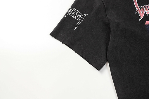 バレンシアガ 新しい鉄塔すり減ったインクジェット落書きプリント半袖Tシャツ