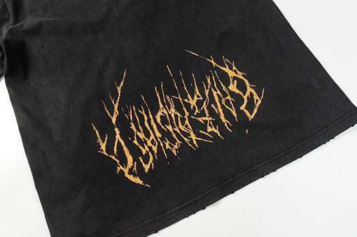 バレンシアガ 新しい鉄塔すり減ったインクジェット落書きプリント半袖Tシャツ