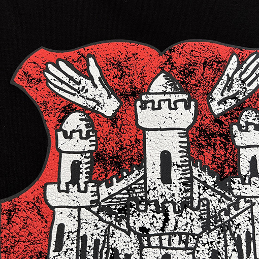 バレンシアガ 城のプリントクラフト半袖Tシャツ