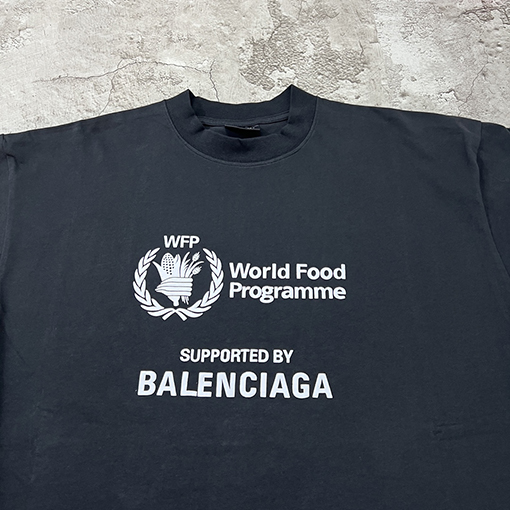 バレンシアガ 食糧プリントラウンドネック半袖Tシャツ