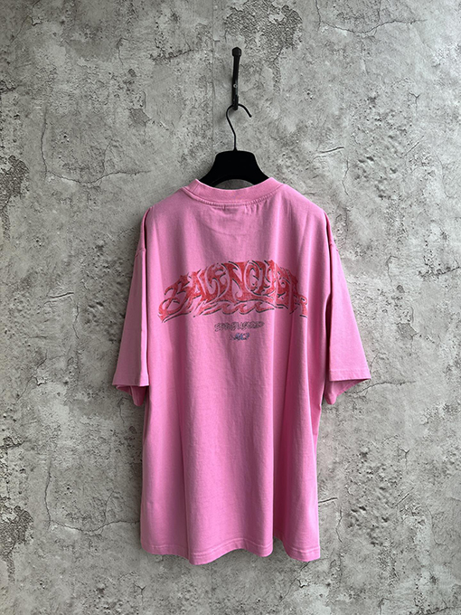 バレンシアガコピー ウォッシュソルトミルヴィンテージプリントトーテムクルーネック半袖Tシャツ