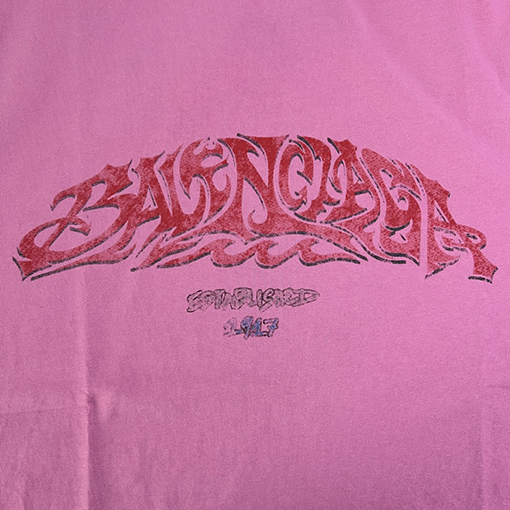 バレンシアガコピー ウォッシュソルトミルヴィンテージプリントトーテムクルーネック半袖Tシャツ