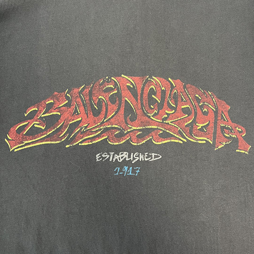 バレンシアガコピー ウォッシュソルトミルヴィンテージプリントトーテムクルーネック半袖Tシャツ