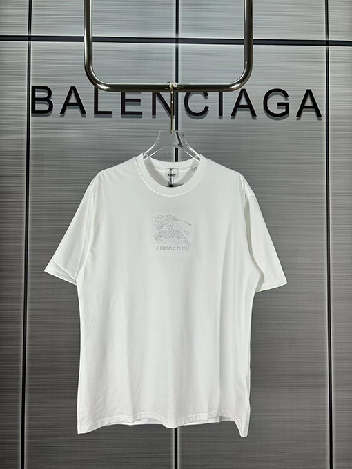 バーバリースーパーコピー  軍馬大ロゴロゴ刺繍半袖Tシャツ