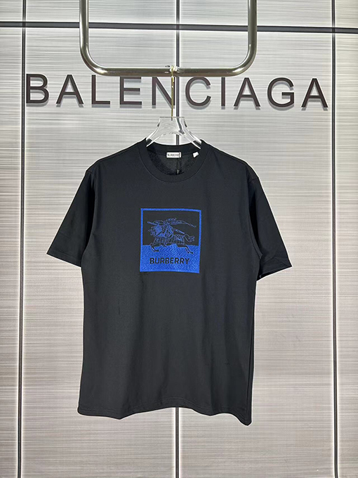 バーバリー 水墨戦馬騎士ロゴ刺繍半袖Tシャツ