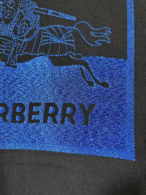 バーバリー 水墨戦馬騎士ロゴ刺繍半袖Tシャツ