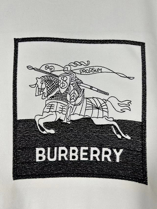 バーバリー 水墨戦馬騎士ロゴ刺繍半袖Tシャツ