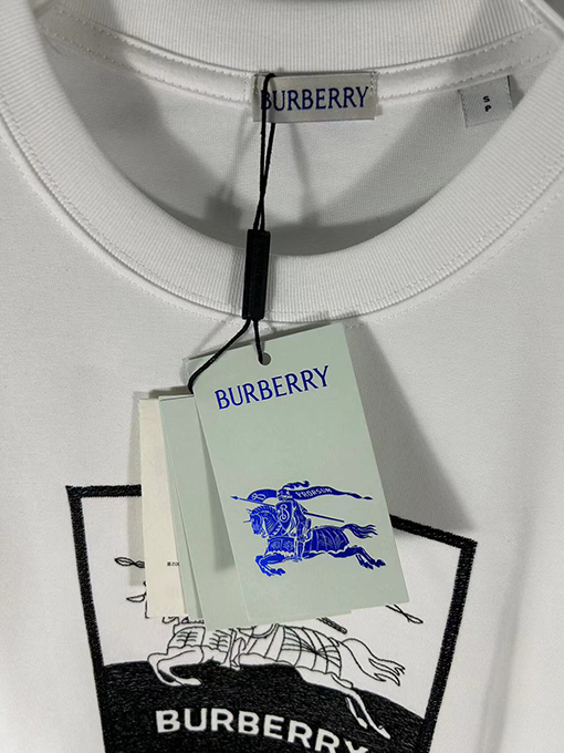 バーバリー 水墨戦馬騎士ロゴ刺繍半袖Tシャツ