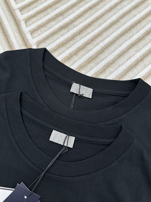 ディオール   新しい手書きのスズランプリント半袖Tシャツ